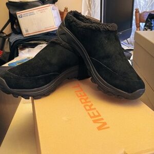 Merrell Women's Black Fleece-Lined Winter Slides